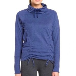 Lucy Women’s Sweatshirt sz L Blue & Lean Funnel Neck #B553